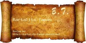 Bartalits Tamás névjegykártya